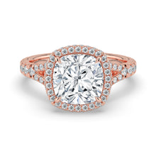 The Elara Ring - Cushion Orbital Halo with Split Pavé Band