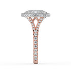 The Elara Ring - Oval Orbital Halo With Split Pavé Band