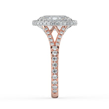 The Elara Ring - Oval Orbital Halo With Split Pavé Band