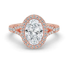 The Elara Ring - Oval Orbital Halo With Split Pavé Band