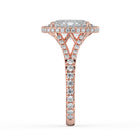 The Elara Ring - Oval Orbital Halo With Split Pavé Band
