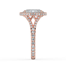 The Elara Ring - Oval Orbital Halo With Split Pavé Band
