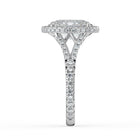 The Elara Ring - Oval Orbital Halo With Split Pavé Band
