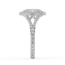 The Elara Ring - Oval Orbital Halo With Split Pavé Band
