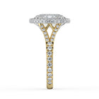 The Elara Ring - Oval Orbital Halo With Split Pavé Band