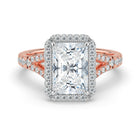 The Elara Ring - Radiant Orbital Halo with Split Pavé Band