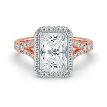 The Elara Ring - Radiant Orbital Halo with Split Pavé Band
