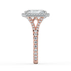 The Elara Ring - Radiant Orbital Halo with Split Pavé Band