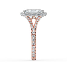 The Elara Ring - Radiant Orbital Halo with Split Pavé Band