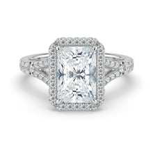 The Elara Ring - Radiant Orbital Halo with Split Pavé Band