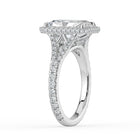 The Elara Ring - Radiant Orbital Halo with Split Pavé Band