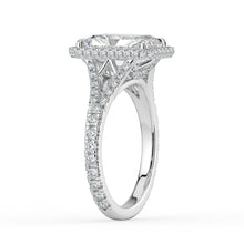 The Elara Ring - Radiant Orbital Halo with Split Pavé Band