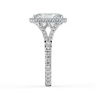 The Elara Ring - Radiant Orbital Halo with Split Pavé Band