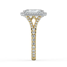 The Elara Ring - Radiant Orbital Halo with Split Pavé Band