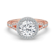The Elara Ring – Round Orbital Halo with Split Pavé Band – The Jewel Concierge