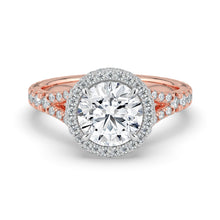 The Elara Ring - Round Orbital Halo with Split Pavé Band