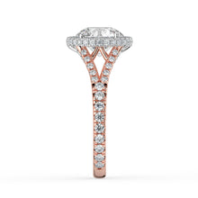 The Elara Ring - Round Orbital Halo with Split Pavé Band