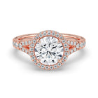 The Elara Ring - Round Orbital Halo with Split Pavé Band