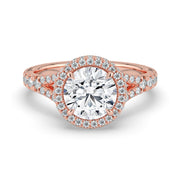 The Elara Ring – Round Orbital Halo with Split Pavé Band – The Jewel Concierge