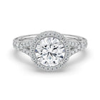 The Elara Ring - Round Orbital Halo with Split Pavé Band