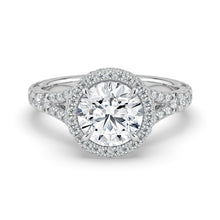 The Elara Ring - Round Orbital Halo with Split Pavé Band