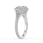 The Elara Ring - Round Orbital Halo with Split Pavé Band