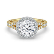 The Elara Ring – Round Orbital Halo with Split Pavé Band – The Jewel Concierge