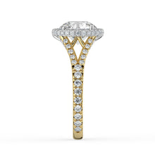 The Elara Ring - Round Orbital Halo with Split Pavé Band