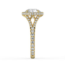The Elara Ring - Round Orbital Halo with Split Pavé Band