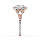 The Elara Ring - Cushion Orbital Halo with Split Pavé Band