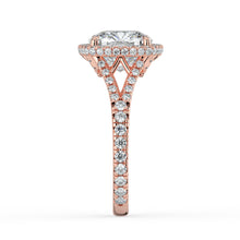 The Elara Ring - Cushion Orbital Halo with Split Pavé Band