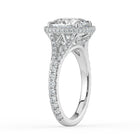 The Elara Ring - Cushion Orbital Halo with Split Pavé Band