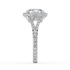 The Elara Ring - Cushion Orbital Halo with Split Pavé Band