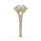 The Elara Ring - Cushion Orbital Halo with Split Pavé Band