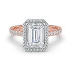 The Gemma Ring - Emerald Orbital Halo Cathedral with Pavé Band