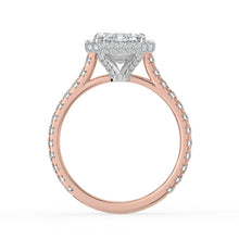 The Gemma Ring - Emerald Orbital Halo Cathedral with Pavé Band