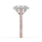 The Gemma Ring - Emerald Orbital Halo Cathedral with Pavé Band