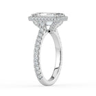 The Gemma Ring - Emerald Orbital Halo Cathedral with Pavé Band