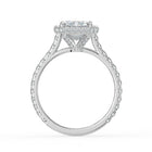 The Gemma Ring - Emerald Orbital Halo Cathedral with Pavé Band