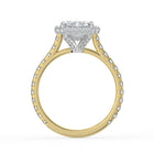 The Gemma Ring - Emerald Orbital Halo Cathedral with Pavé Band