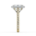 The Gemma Ring - Emerald Orbital Halo Cathedral with Pavé Band