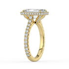 The Gemma Ring - Emerald Orbital Halo Cathedral with Pavé Band