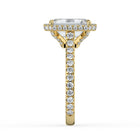 The Gemma Ring - Emerald Orbital Halo Cathedral with Pavé Band