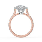 The Gemma Ring - Oval Orbital Halo Cathedral with Pavé Band