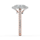 The Gemma Ring - Oval Orbital Halo Cathedral with Pavé Band