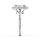 The Gemma Ring - Oval Orbital Halo Cathedral with Pavé Band