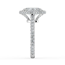 The Gemma Ring - Oval Orbital Halo Cathedral with Pavé Band
