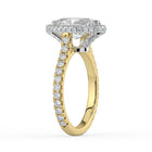 The Gemma Ring - Oval Orbital Halo Cathedral with Pavé Band