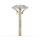 The Gemma Ring - Oval Orbital Halo Cathedral with Pavé Band