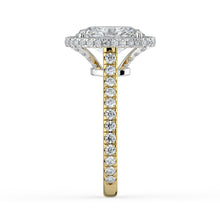 The Gemma Ring - Oval Orbital Halo Cathedral with Pavé Band